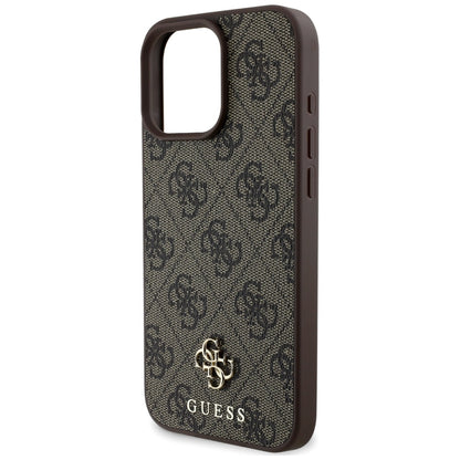 Funda MagSafe para Apple iPhone 16 Pro, Guess, 4G Small and Classic Logo, Marrón