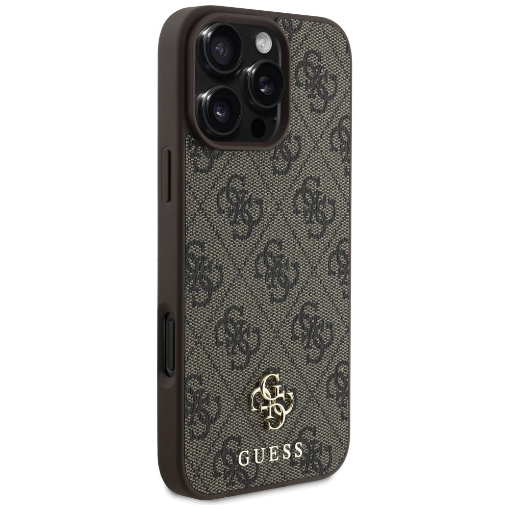 Funda MagSafe para Apple iPhone 16 Pro, Guess, 4G Small and Classic Logo, Marrón