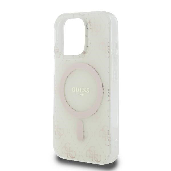 Funda MagSafe para Apple iPhone 16 Pro, Guess, IML 4G Background, Blanca
