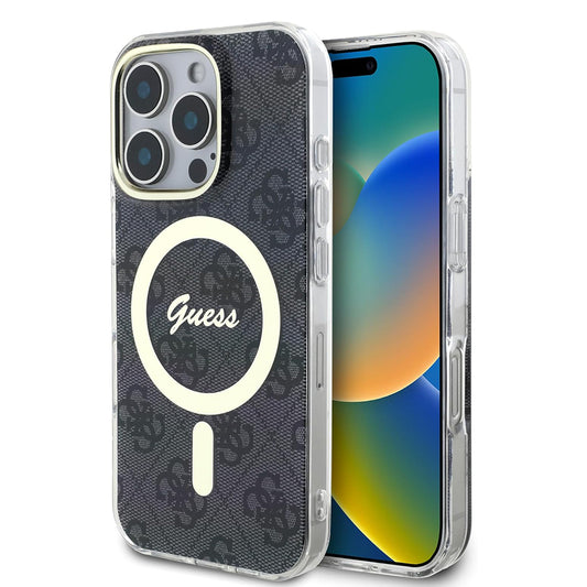 Funda MagSafe para Apple iPhone 16 Pro, Guess, IML 4G, Negra