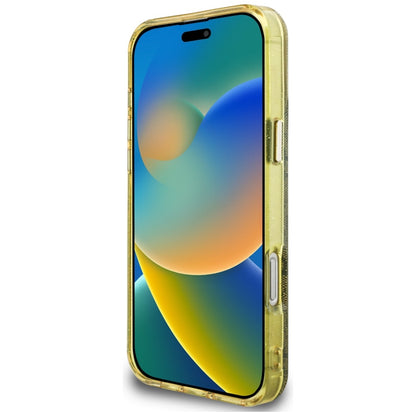 Funda MagSafe para Apple iPhone 16 Pro, Guess, IML Glitter 4G Circle Triangle, Marrón