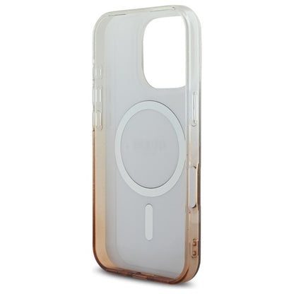 Funda MagSafe para Apple iPhone 16 Pro, Guess, IML Glitter Gradient, Marrón