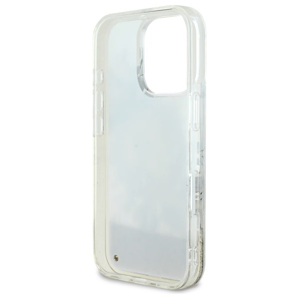 Funda MagSafe para Apple iPhone 16 Pro, Guess, Liquid Glitter Flower, Beige