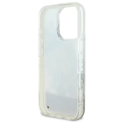 Funda MagSafe para Apple iPhone 16 Pro, Guess, Liquid Glitter Flower, Beige