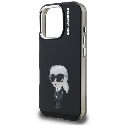Funda MagSafe para Apple iPhone 16 Pro, Karl Lagerfeld, IML Aquarelle Logo Karl, Negra