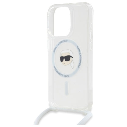 Funda MagSafe para Apple iPhone 16 Pro, Karl Lagerfeld, IML Crossbody Karl's Head, Transparente