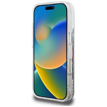 Funda MagSafe para Apple iPhone 16 Pro, Karl Lagerfeld, Liquid Glitter Choupette Logo, Transparente