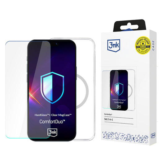 Funda MagSafe para Apple iPhone 16 Pro Max, 3MK, ComfortDuo, Transparente
