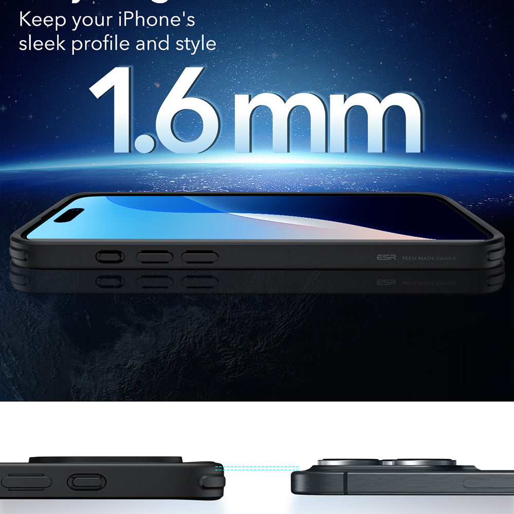 Funda MagSafe para Apple iPhone 16 Pro Max, ESR, Classic Hybrid, Negra Transparente