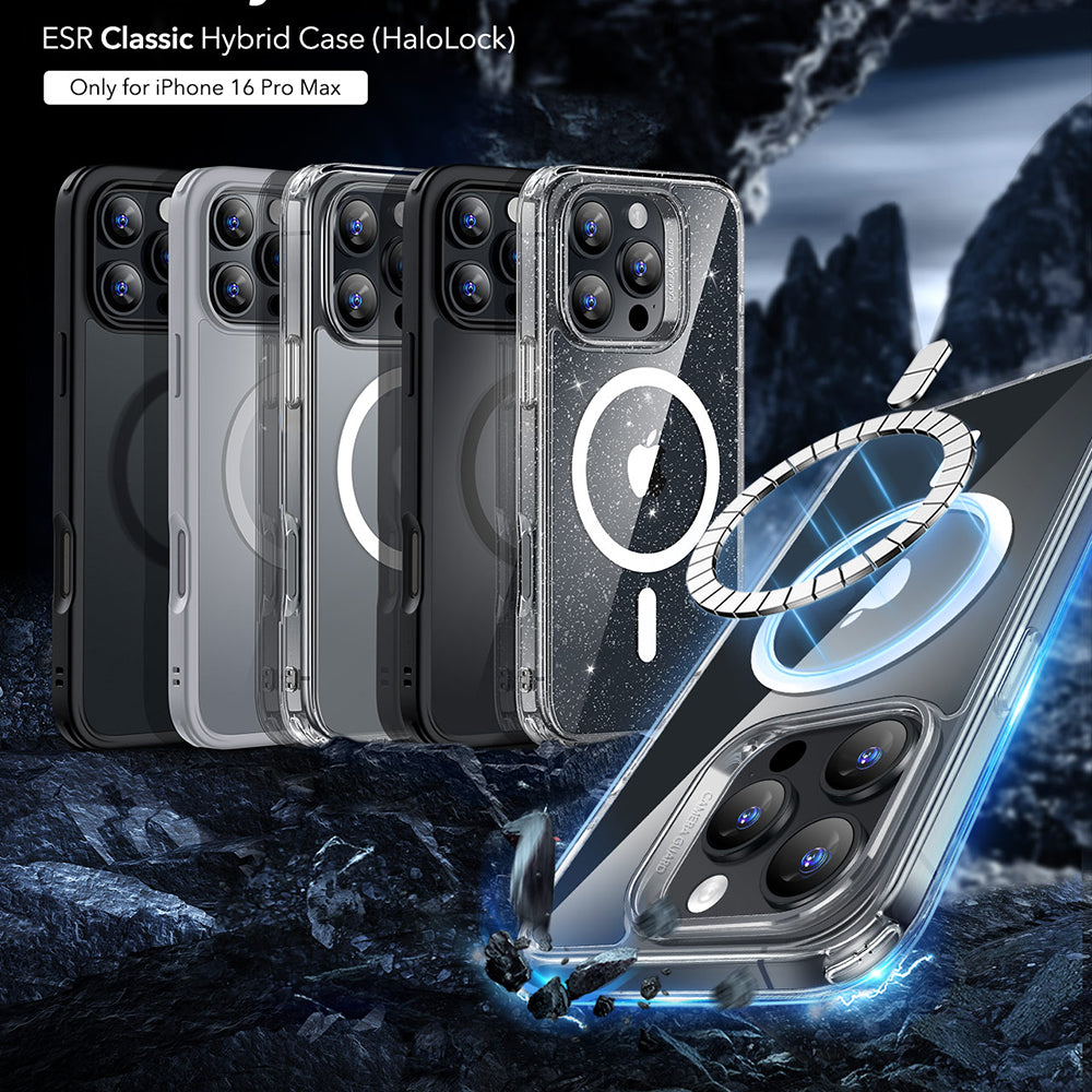 Funda MagSafe para Apple iPhone 16 Pro Max, ESR, Classic Hybrid, Transparente Satinado