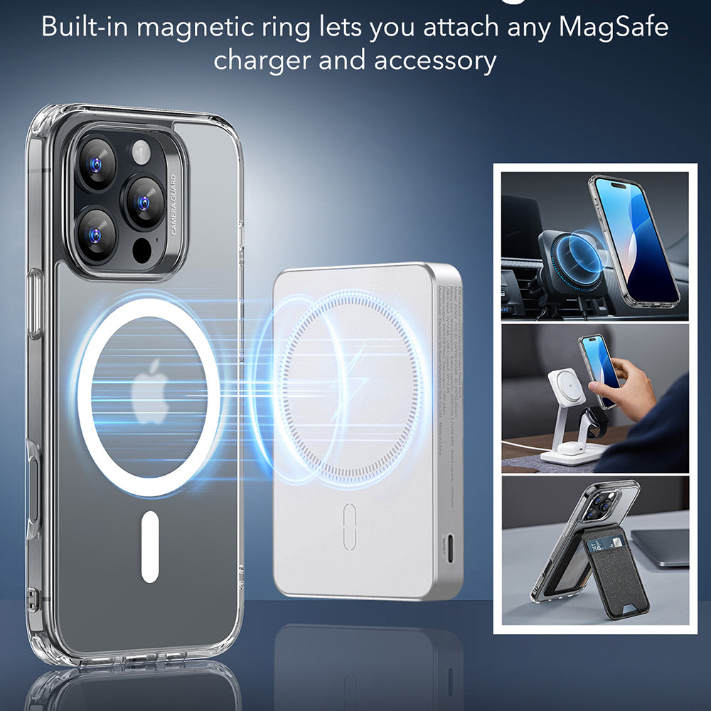 Funda MagSafe para Apple iPhone 16 Pro Max, ESR, Classic Hybrid, Transparente Satinado