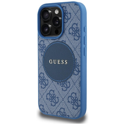 Funda MagSafe para Apple iPhone 16 Pro Max, Guess, 4G Circle Classic Logo, Azul.