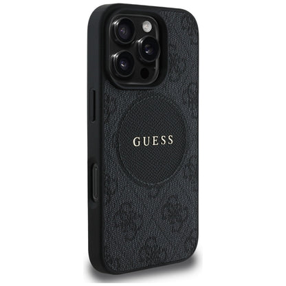 Funda MagSafe para Apple iPhone 16 Pro Max, Guess, 4G Circle Classic Logo, Negra