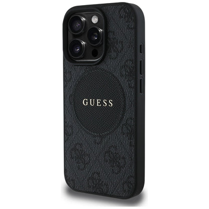 Funda MagSafe para Apple iPhone 16 Pro Max, Guess, 4G Circle Classic Logo, Negra