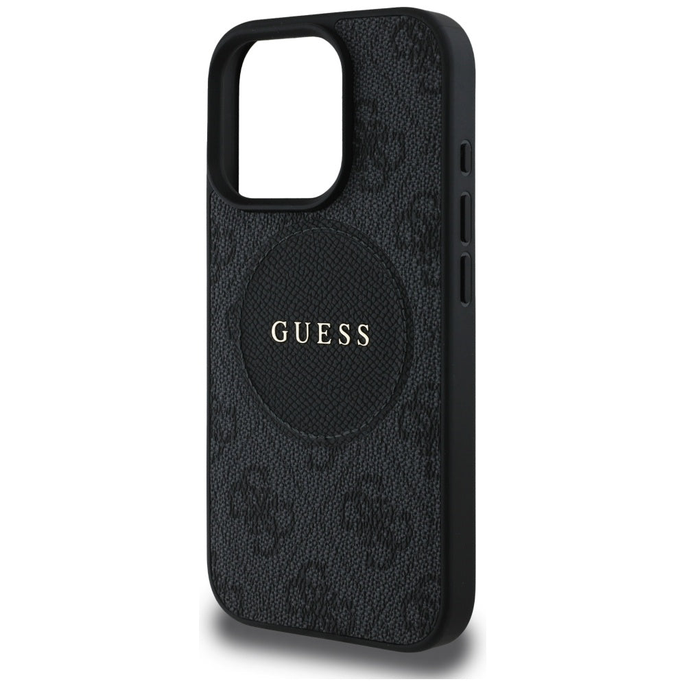 Funda MagSafe para Apple iPhone 16 Pro Max, Guess, 4G Circle Classic Logo, Negra