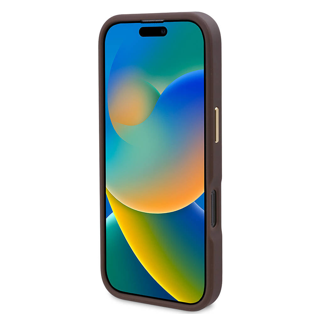 Funda MagSafe para Apple iPhone 16 Pro Max, Guess, 4G Logo Plate, Negra