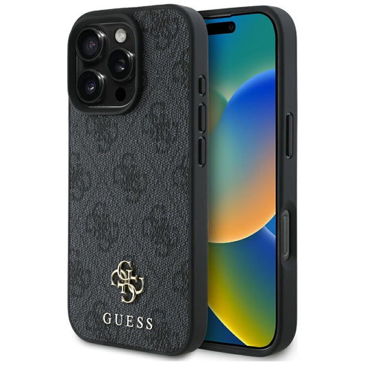 Funda MagSafe para Apple iPhone 16 Pro Max, Guess, 4G Small and Classic Logo, Negra