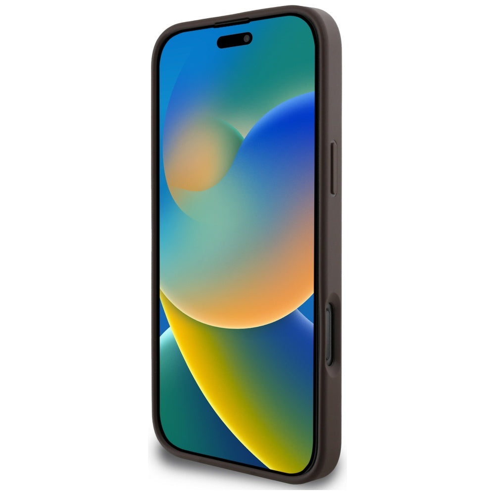 Funda MagSafe para Apple iPhone 16 Pro Max, Guess, Cardslot 4G Stripes, Marrón.