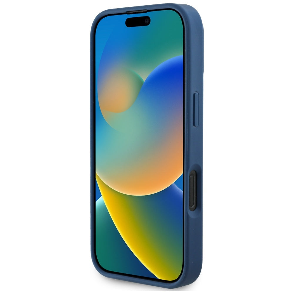 Funda MagSafe para Apple iPhone 16 Pro Max, Guess, Grained Flowers, Azul