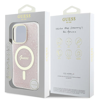 Funda MagSafe para Apple iPhone 16 Pro Max, Guess, IML 4G, Rosa