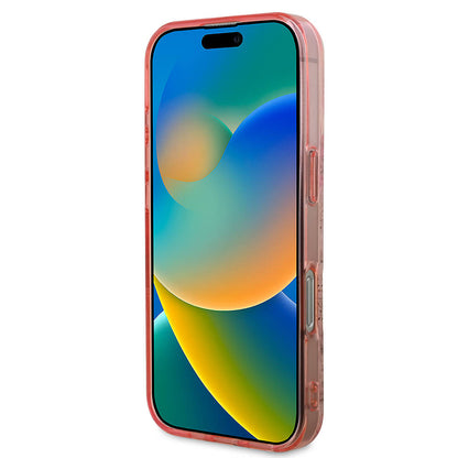 Funda MagSafe para Apple iPhone 16 Pro Max, Guess, IML Flower & Tonal Circle, Rosa