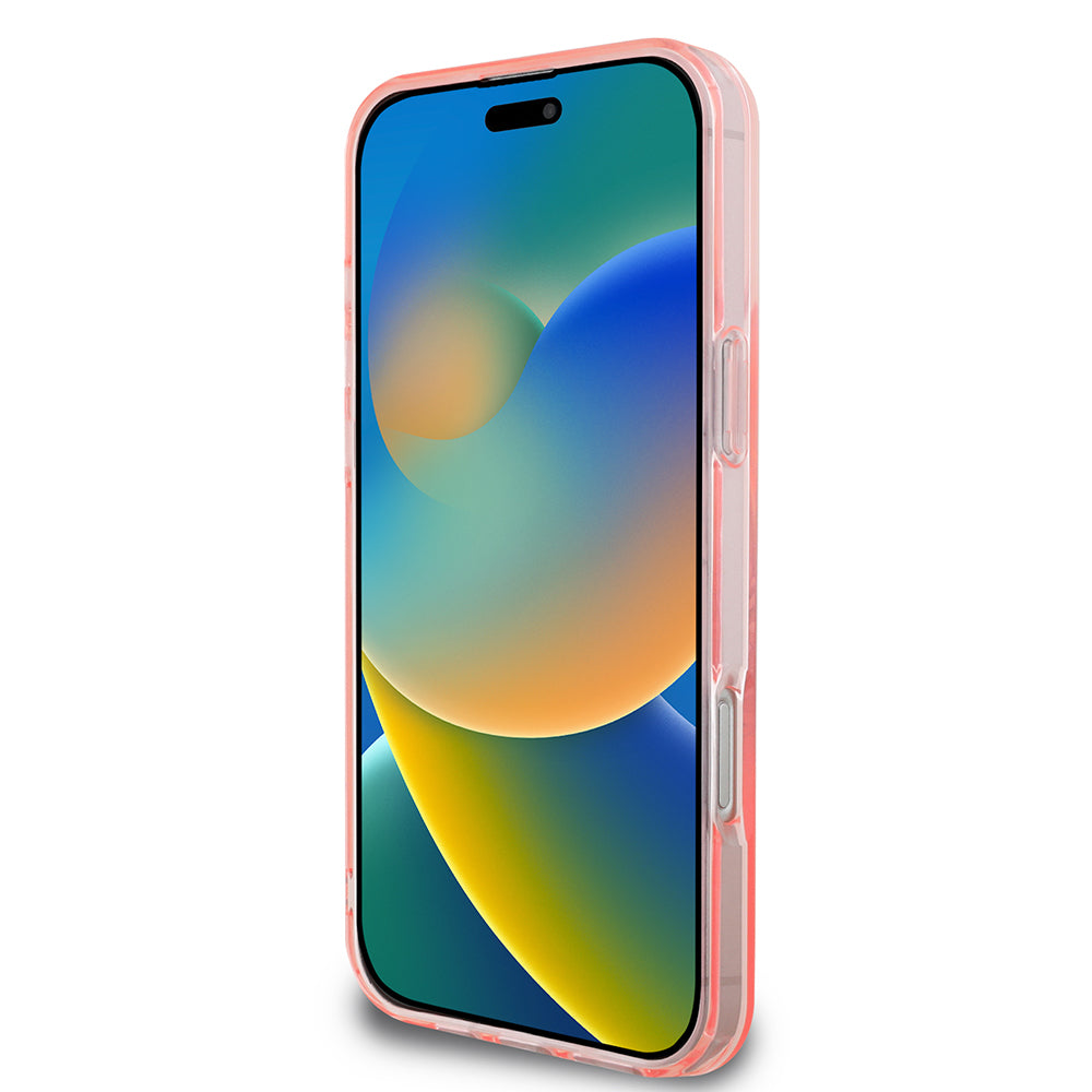 Funda MagSafe para Apple iPhone 16 Pro Max, Guess, IML Flowers Wreath, Rosa