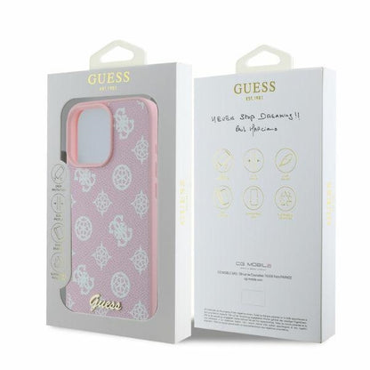 Funda MagSafe para Apple iPhone 16 Pro Max, Guess, Peony Script, Rosa