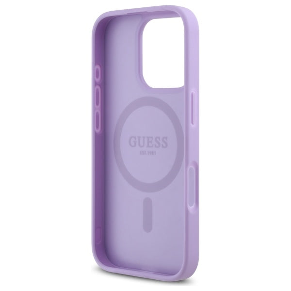 Funda MagSafe para Apple iPhone 16 Pro Max, Guess, Saffiano, Morado