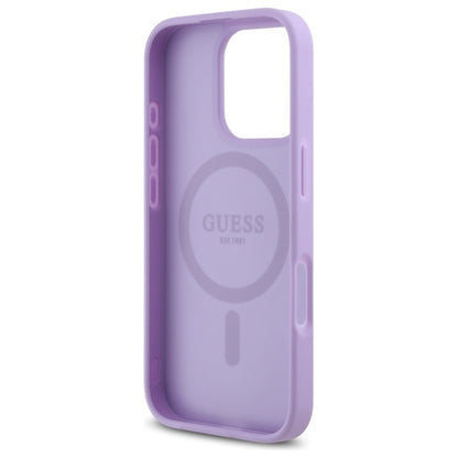 Funda MagSafe para Apple iPhone 16 Pro Max, Guess, Saffiano, Morado