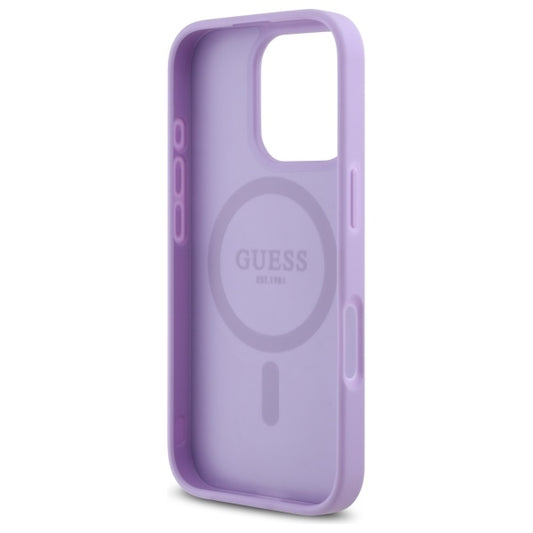 Funda MagSafe para Apple iPhone 16 Pro Max, Guess, Saffiano, Morado
