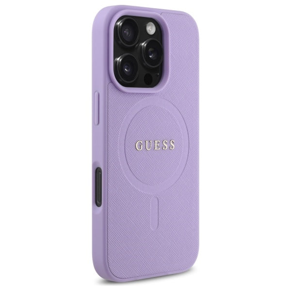 Funda MagSafe para Apple iPhone 16 Pro Max, Guess, Saffiano, Morado