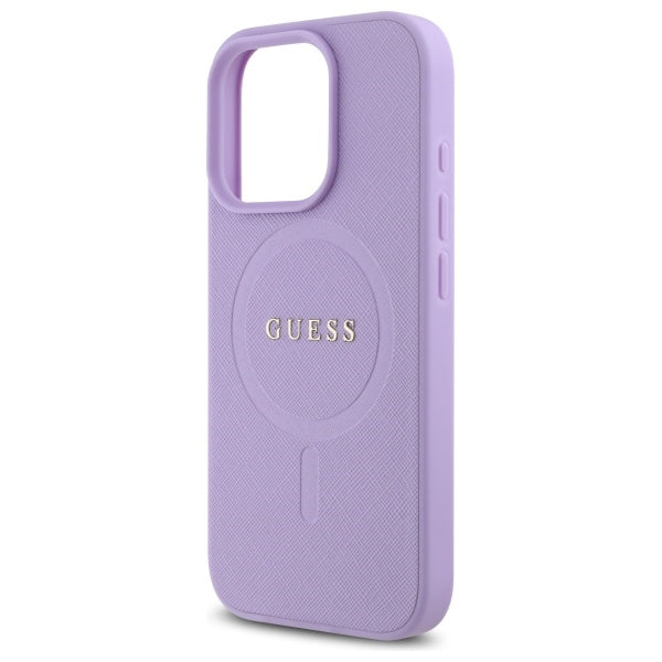 Funda MagSafe para Apple iPhone 16 Pro Max, Guess, Saffiano, Morado