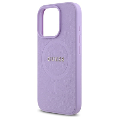 Funda MagSafe para Apple iPhone 16 Pro Max, Guess, Saffiano, Morado