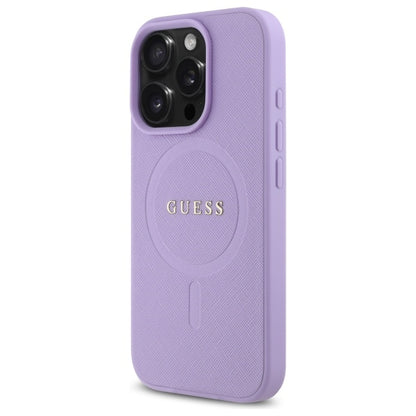 Funda MagSafe para Apple iPhone 16 Pro Max, Guess, Saffiano, Morado