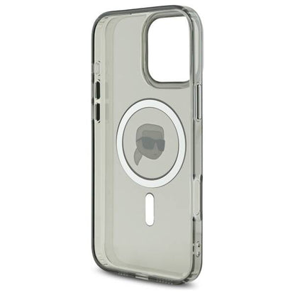 Funda MagSafe para Apple iPhone 16 Pro Max, Karl Lagerfeld, IML Metal Karl's Head, Negra