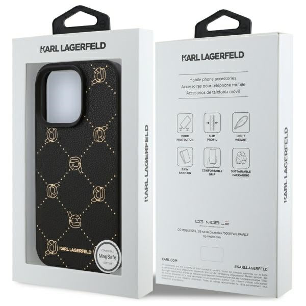 Funda MagSafe para Apple iPhone 16 Pro Max, Karl Lagerfeld, Karl's Head, Negra