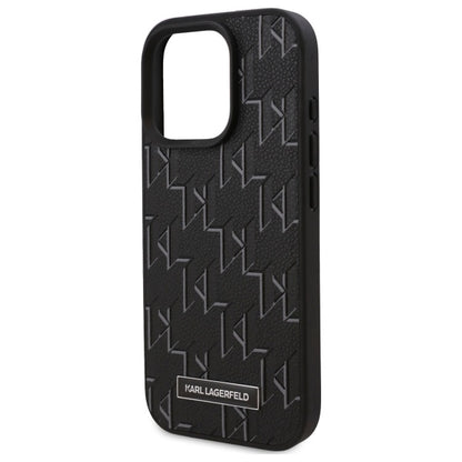Funda MagSafe para Apple iPhone 16 Pro Max, Karl Lagerfeld, Monogram Metal Logo, Negra