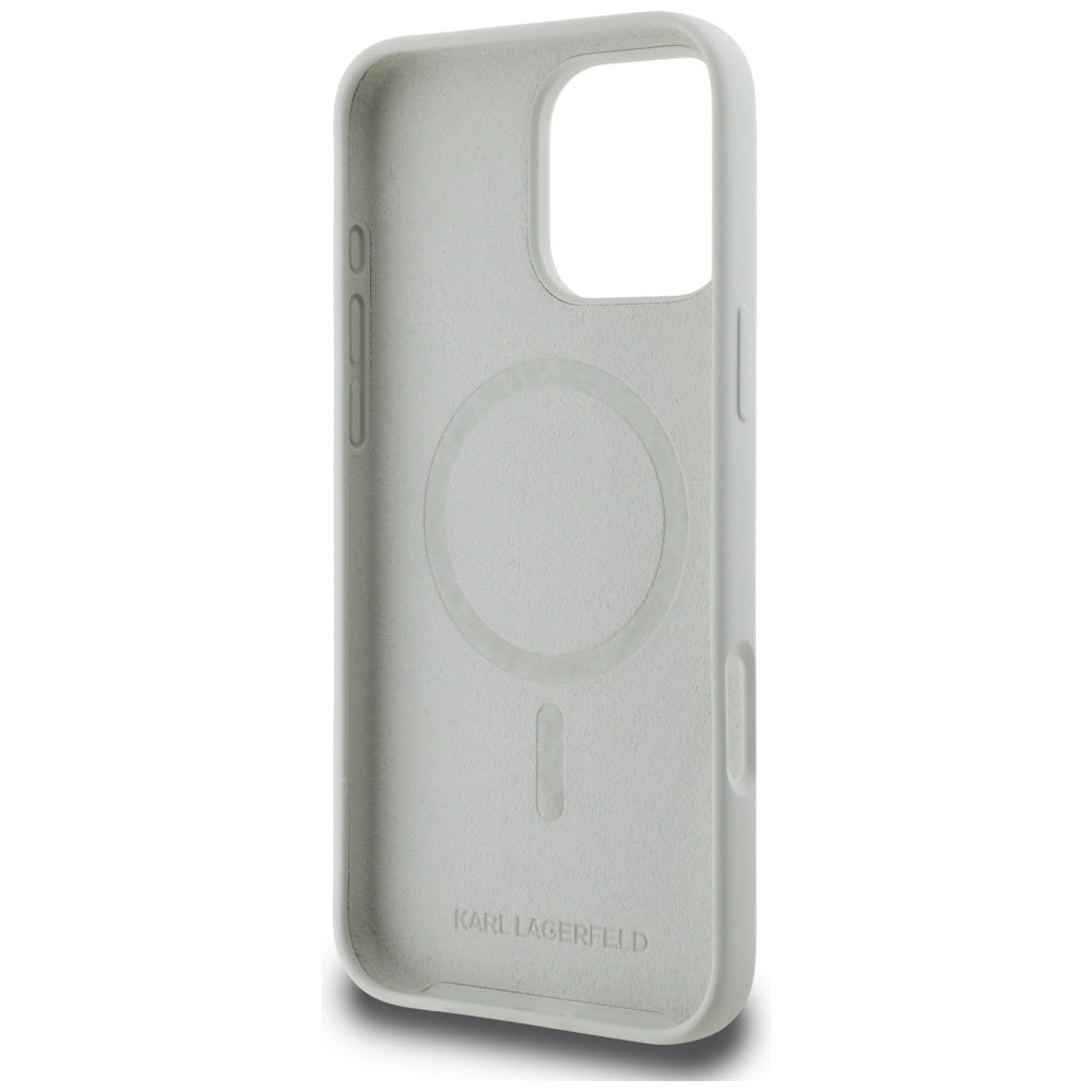 MagSafe Case for Apple iPhone 16 Pro Max, Karl Lagerfeld, Silicone Karl & Choupette's Heads, Beige