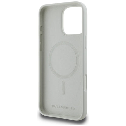 MagSafe Case for Apple iPhone 16 Pro Max, Karl Lagerfeld, Silicone Karl & Choupette's Heads, Beige