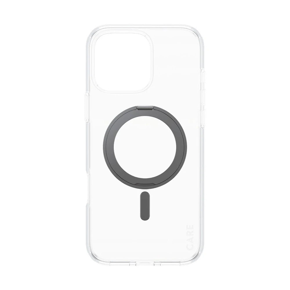 Funda MagSafe para Apple iPhone 16 Pro Max, PanzerGlass, Care Feature Kickstand, Transparente Negra