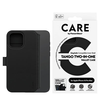 Funda MagSafe para Apple iPhone 16 Pro Max, PanzerGlass, Care Feature Tango Two-in-One, Negra