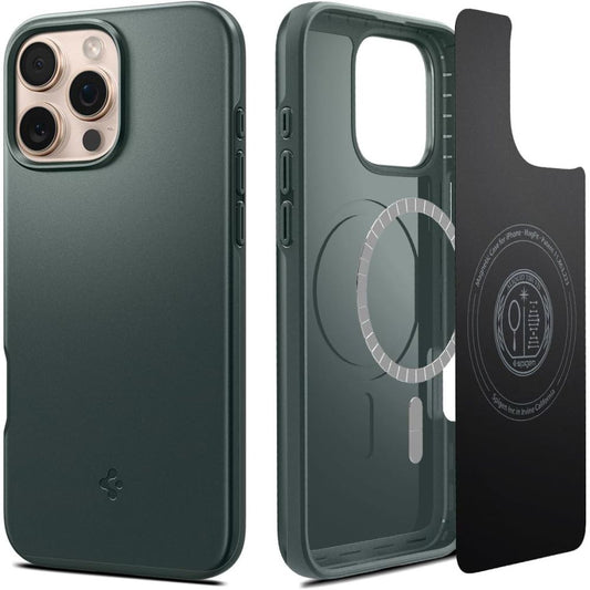 Funda MagSafe para Apple iPhone 16 Pro Max, Spigen, Thin Fit, Verde