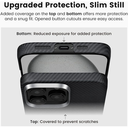 Funda MagSafe para Apple iPhone 16 Pro Max, Techsuit, Fibra de Aramida, Negra