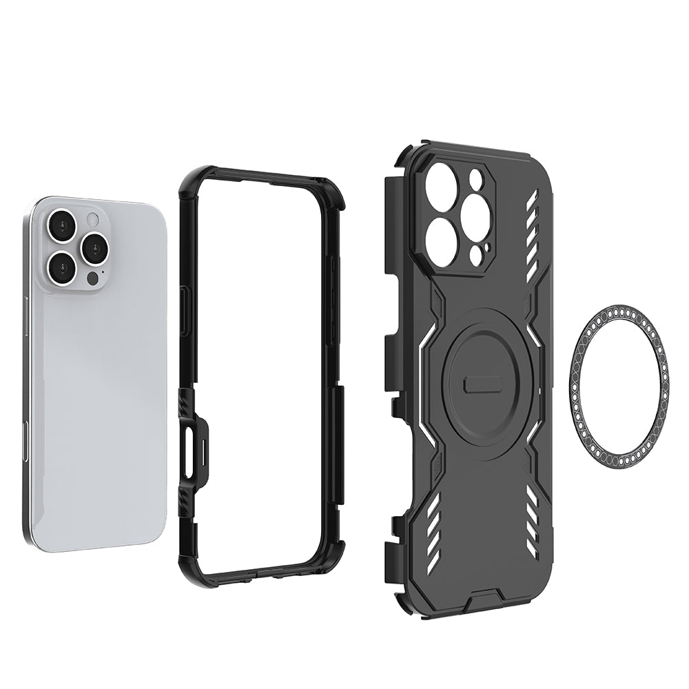 Funda MagSafe para Apple iPhone 16 Pro Max, Techsuit, ArmorMag, Negra