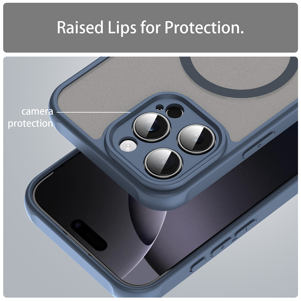 Funda MagSafe para Apple iPhone 16 Pro Max, Techsuit, HaloFrost II, Azul Marino