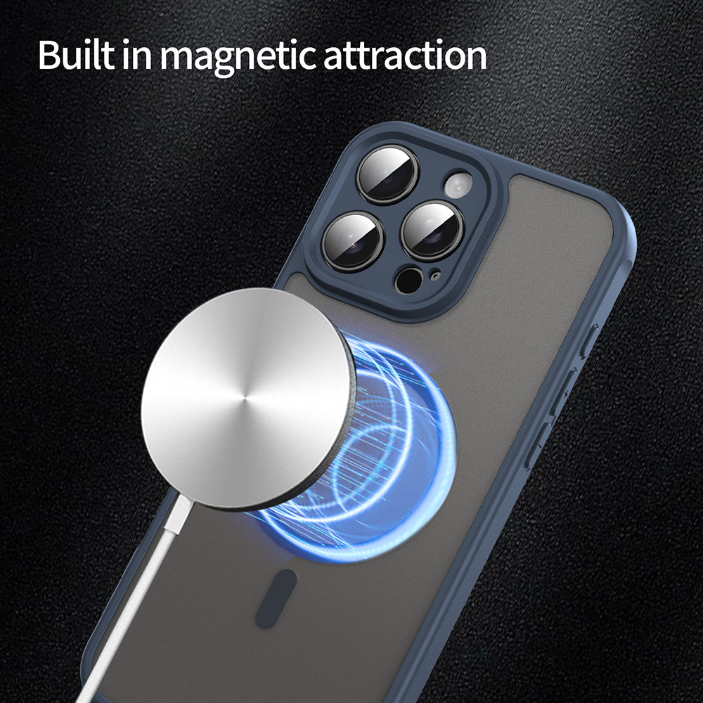 Funda MagSafe para Apple iPhone 16 Pro Max, Techsuit, HaloFrost II, Azul Marino