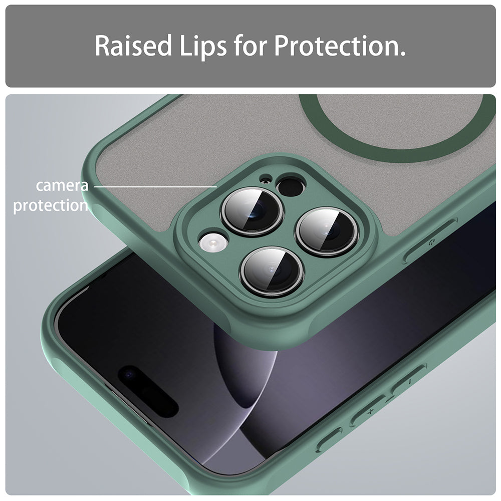 Funda MagSafe para Apple iPhone 16 Pro Max, Techsuit, HaloFrost II, Verde