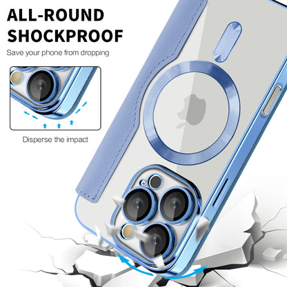 Funda MagSafe para Apple iPhone 16 Pro Max, Techsuit, SmartMag Book, Azul