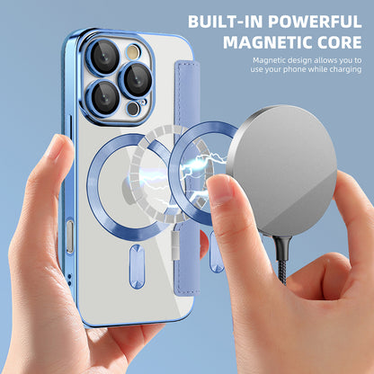 Funda MagSafe para Apple iPhone 16 Pro Max, Techsuit, SmartMag Book, Azul