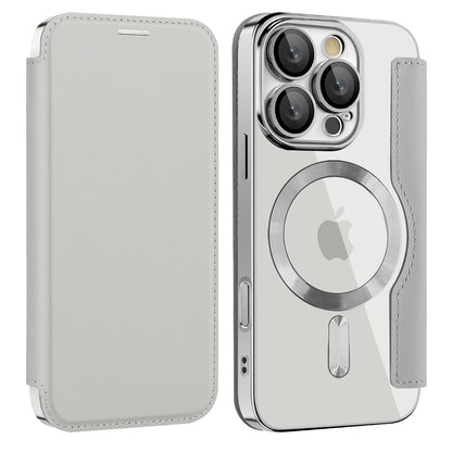 Funda MagSafe para Apple iPhone 16 Pro Max, Techsuit, SmartMag Book, Gris